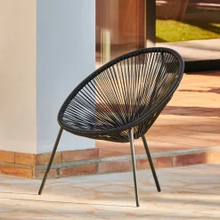 Sillas Lounge<CASA Acapulco Silla Lounge Negro