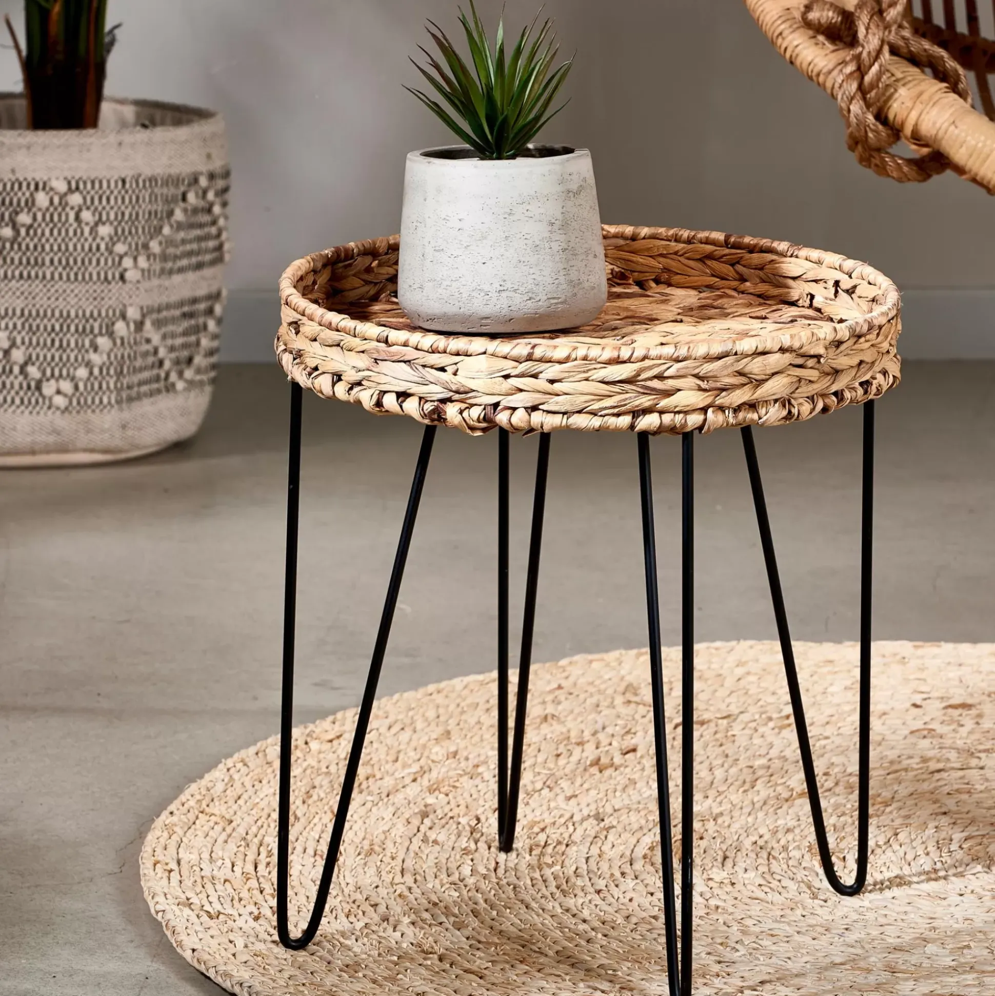 Mesas Auxiliares<CASA Akela Mesa Auxiliar Negro, Natural