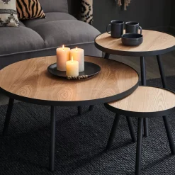 Mesas Auxiliares<CASA Alexis Mesa Auxiliar Negro, Natural