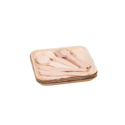 Platos<CASA Areca Leaf Platos 6 Unidades Con Cubierto Natural