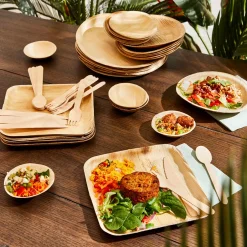 Platos<CASA Areca Leaf Platos Juego De 6 Natural