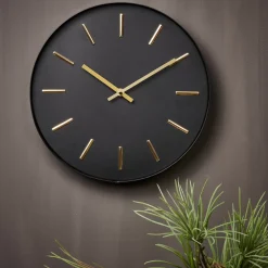 Campanas<CASA Black Reloj De Pared Negro