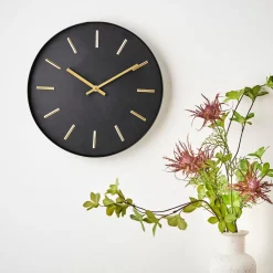 Campanas<CASA Black Reloj De Pared Negro