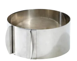 Moldes<CASA Caramella Molde Anillo Tarta Ajustable Plateado