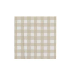 Servilletas<CASA Check Sand Paquete De 20 Servilletas Beis