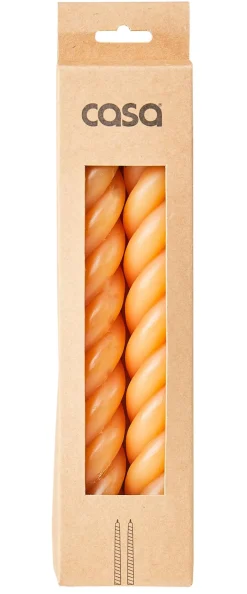 Velas<CASA Curl Velas Juego De 2 Ocre