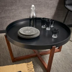 Mesas De Salón<CASA Draco Mesita De Salon Negro, Marron