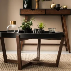 Mesas De Salón<CASA Draco Mesita De Salon Negro, Marron