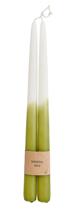 Velas<CASA Duo Velas Largas Juego De 2 Verde, Crema, Multicolor