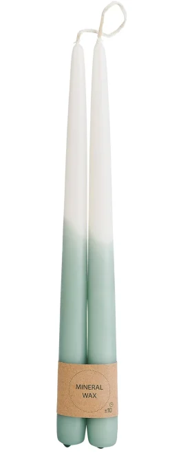 Velas<CASA Duo Velas Largas Juego De 2 Crema, Menta, Multicolor