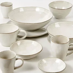 Platos<CASA Earth Marl Plato Hondo Crema