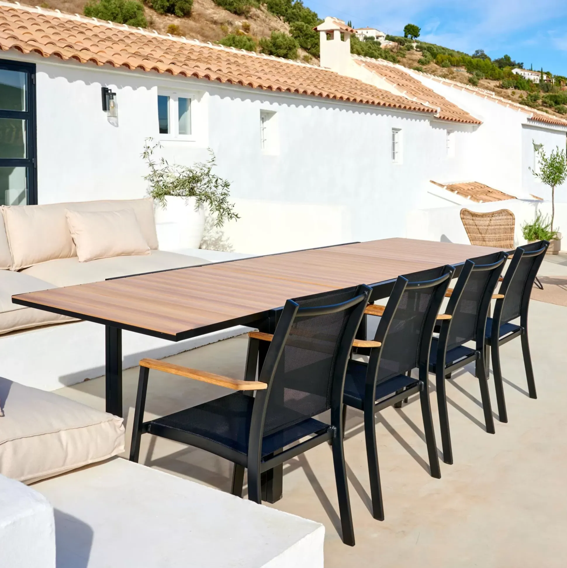 Mesas De Jardín<CASA Ethan Mesa Extensible Negro, Natural