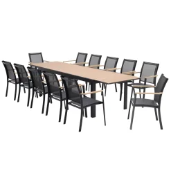 Mesas De Jardín<CASA Ethan Mesa Extensible Negro, Natural