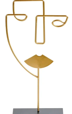 Figuras Decorativas<CASA Face Decoracion Con Pie Dorado