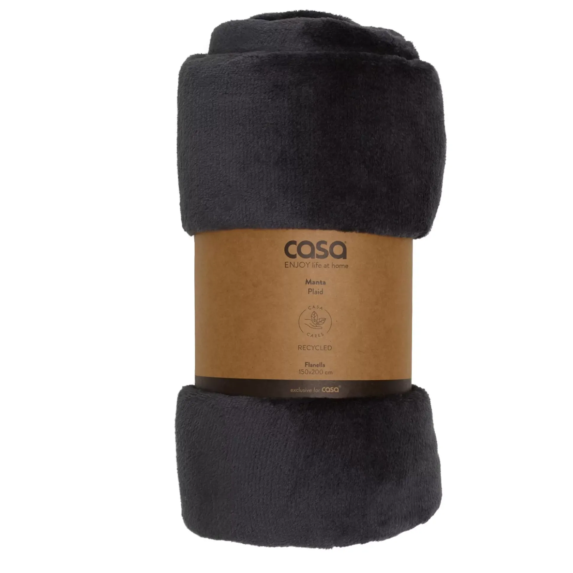 Mantas<CASA Flanella Manta Gris Oscuro