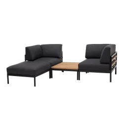 Conjuntos Lounge<CASA Hanna Lounge Reposapies Negro, Natural