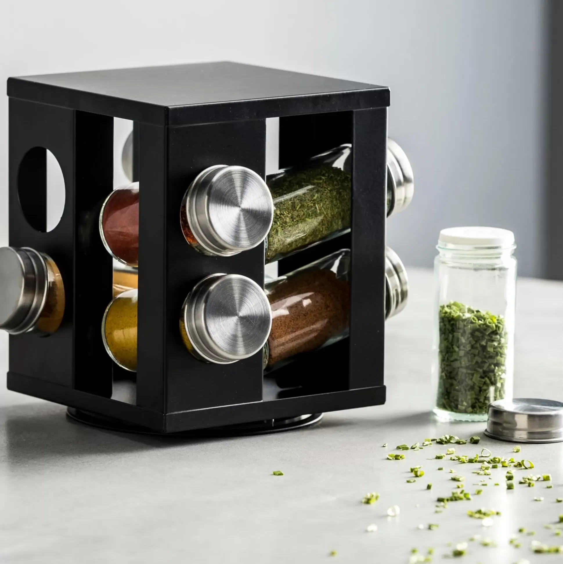 Tarros De Hierbas<CASA Industria Carrusel De Hierbas 8 Botes Negro