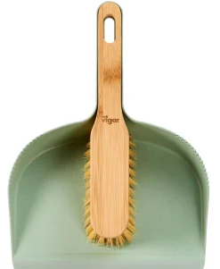 Limpiar<CASA Jasmin Escobilla Y Recogedor Verde, Natural