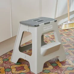 Limpiar<CASA Jasmin Taburete Plegable Deluxe Xl Gris Claro