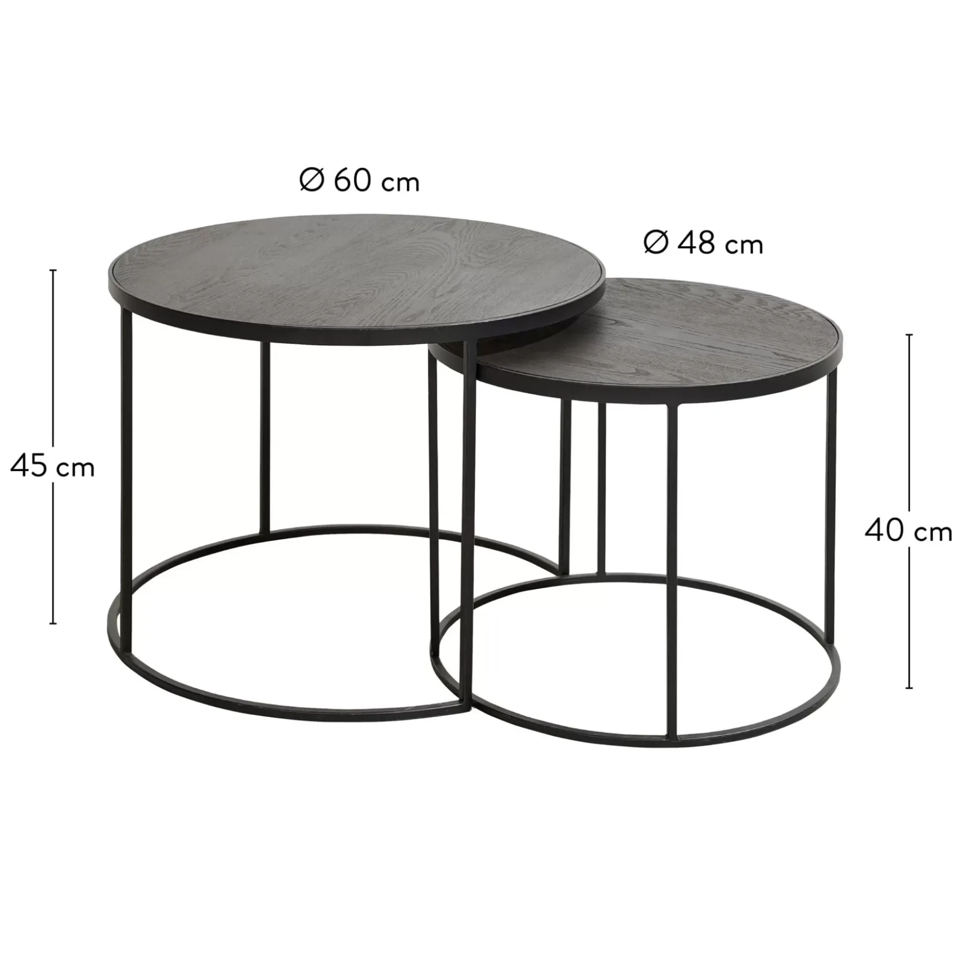 Mesas Auxiliares<CASA Memphis Mesas Auxiliares Juego De 2 Patas Negro