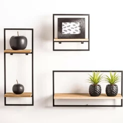 Estanterías<CASA Mix&Match Estanteria De Pared Negro, Natural