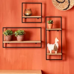 Estanterías<CASA Mix&Match Estanteria De Pared Negro, Natural