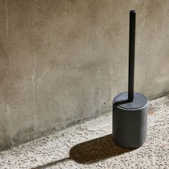 Accesorios Water<CASA Moon Cepillo Wc En Soporte Negro, Gris Oscuro