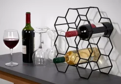 Accesorios Vino<CASA Nau Botellero Para 9 Botellas Negro