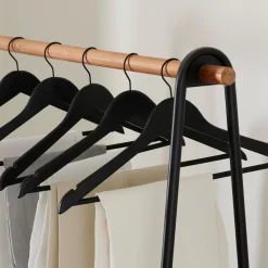 Perchas<CASA New Wood Perchas Juego De 5 Negro