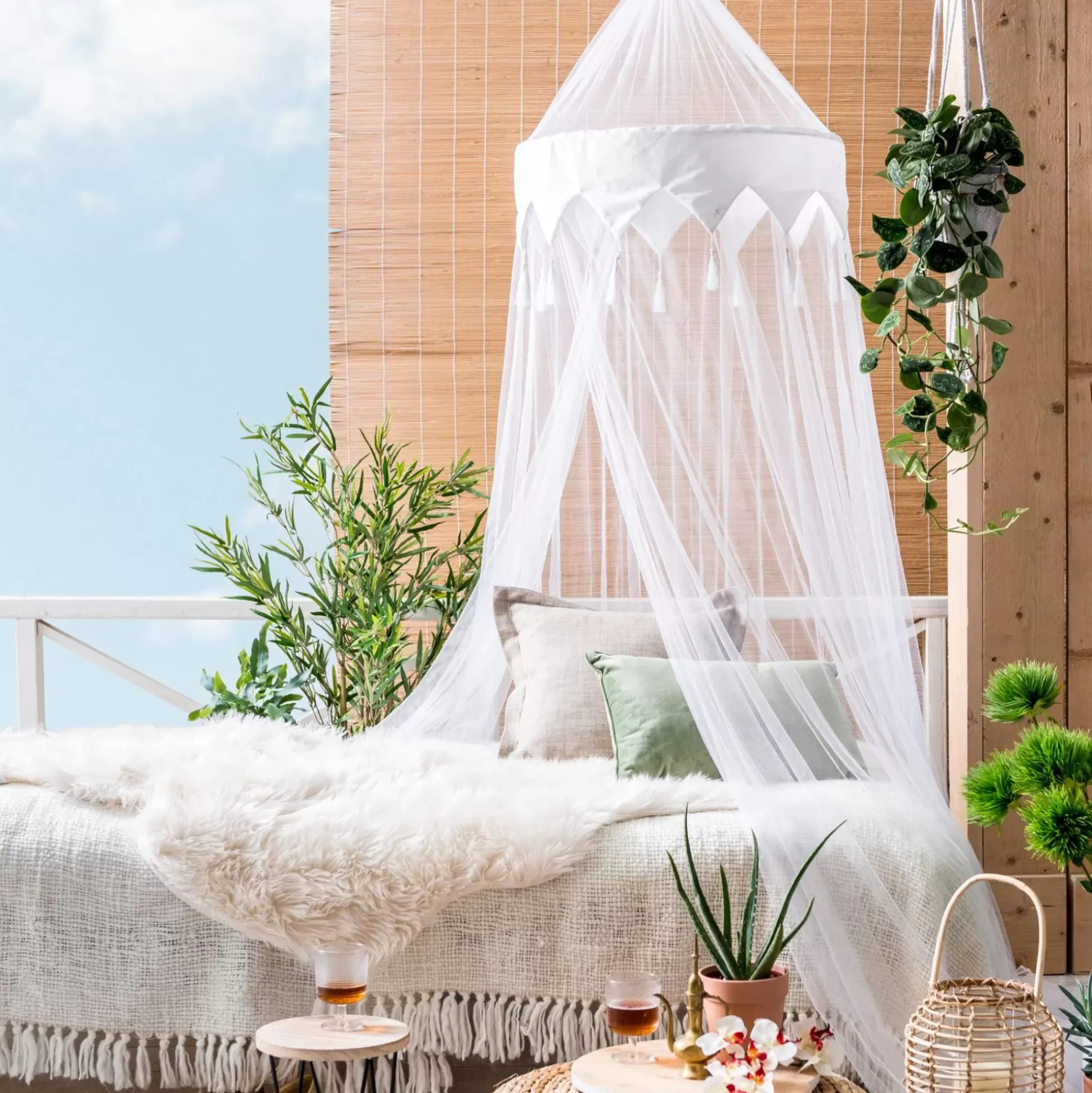 Decoracion Colgante<CASA Oriental Mosquitera Blanco