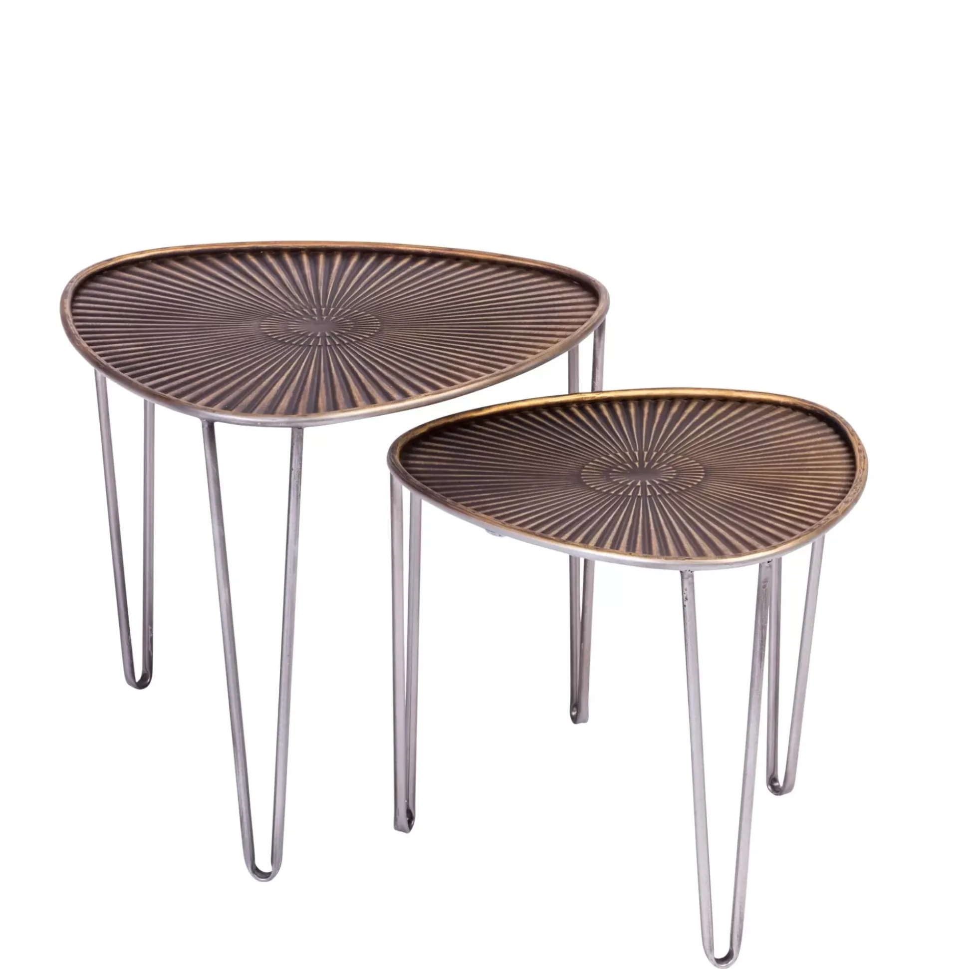 Mesas Auxiliares<CASA Ovo Mesas Auxiliares Juego De 2 38X38X35Cm/46.5X46.5X41Cm Plateado, Cobrizo
