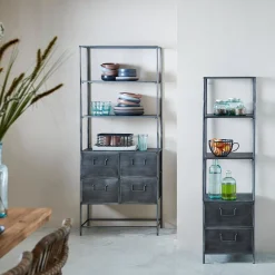 Estanterías<CASA Pharma Estanteria De Pared Con 4 Cajones Negro