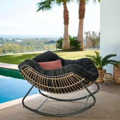 Sillas Lounge<CASA Rocko Mecedora Negro