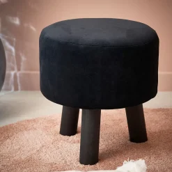 Taburetes<CASA Silki Puf Negro
