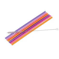 Accesorios Coctéles<CASA Slurp Pajitas Reutiliz Juego De 6 Mezcla De 3 Colores Naranja, Morado, Rosa