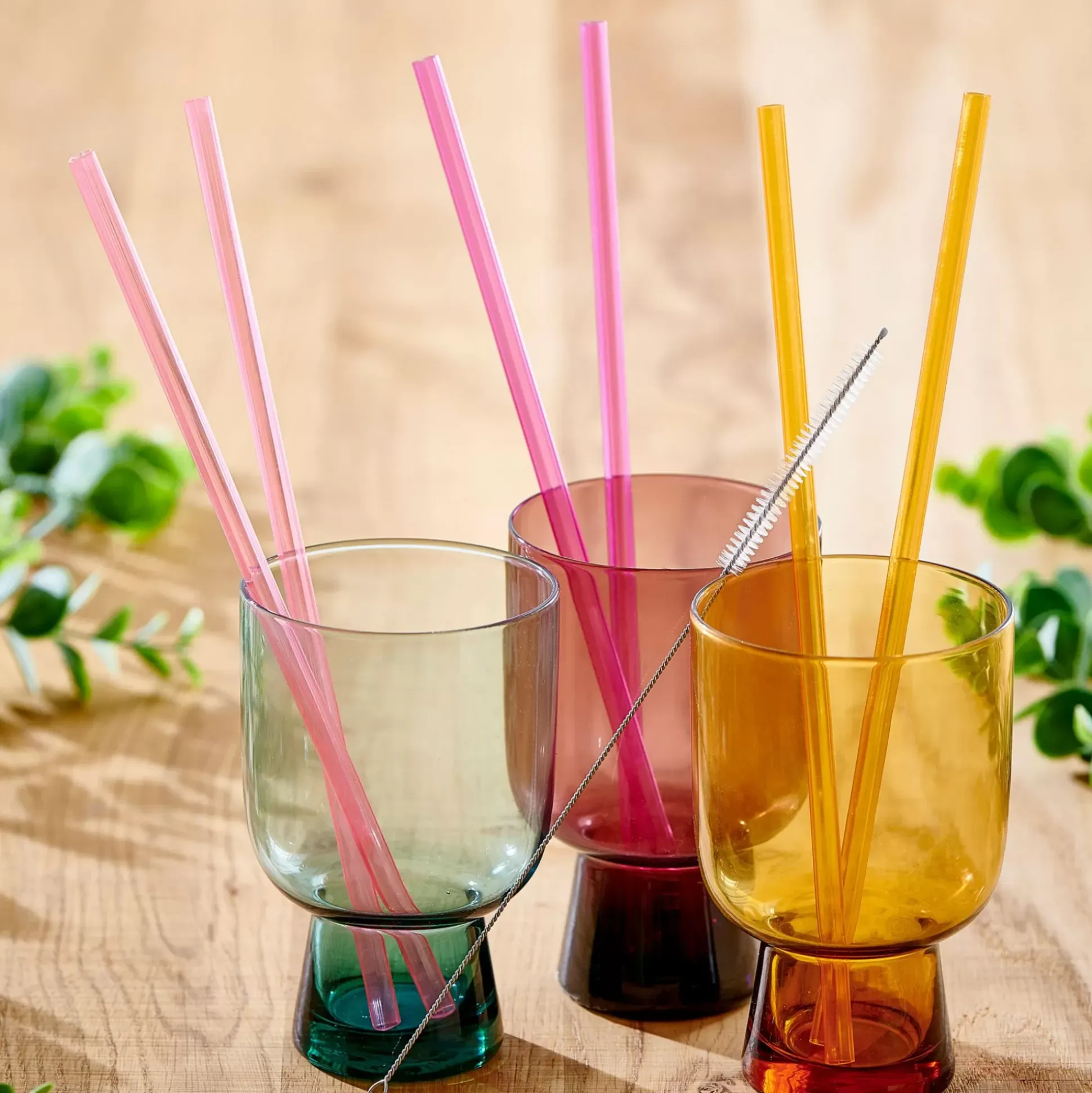 Accesorios Coctéles<CASA Slurp Pajitas Reutiliz Juego De 6 Mezcla De 3 Colores Naranja, Morado, Rosa
