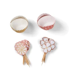 Moldes<CASA Springtime Juego Para Cupcakes Juego De 48 Menta, Morado Claro