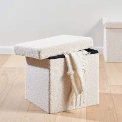 Pufs De Almacenaje<CASA Stor Puf Plegable Funcion Almac. Blanco