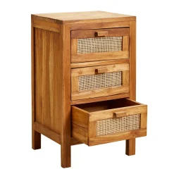 Cajoneras<CASA Teck Cajonera 3 Cajones Natural