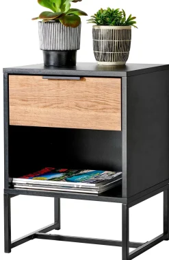 Cajoneras<CASA Trenton Mesilla De Noche Negro, Natural