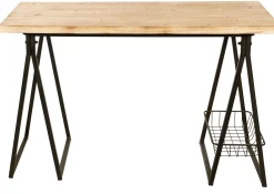 Escritorios<CASA Treto Escritorio Negro, Marron