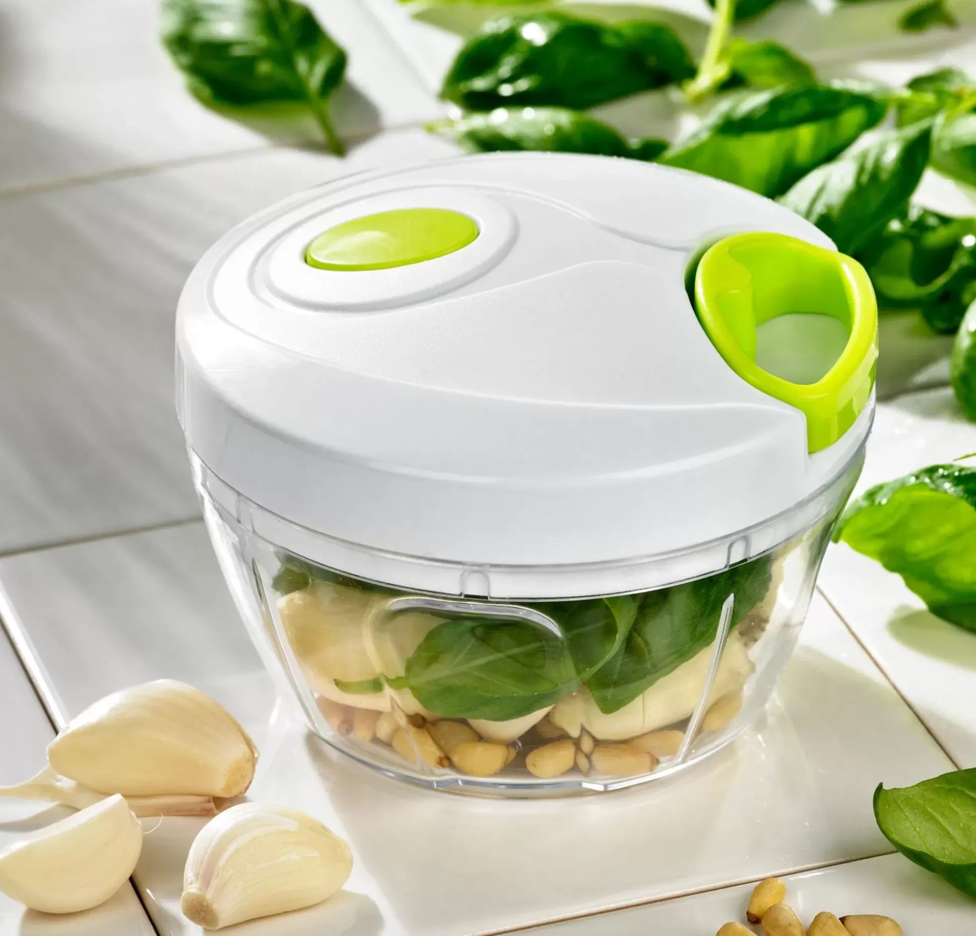 Cuchillas Picadores<CASA Vida Verde Mini Cortador Blanco, Verde, Transparente