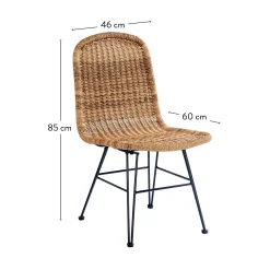 Sillas De Jardín<CASA Vienna Silla De Comedor Negro, Natural