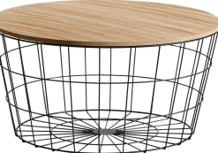 Mesas De Salón<CASA Wire Xl Mesa Auxiliar Xl Negro, Natural